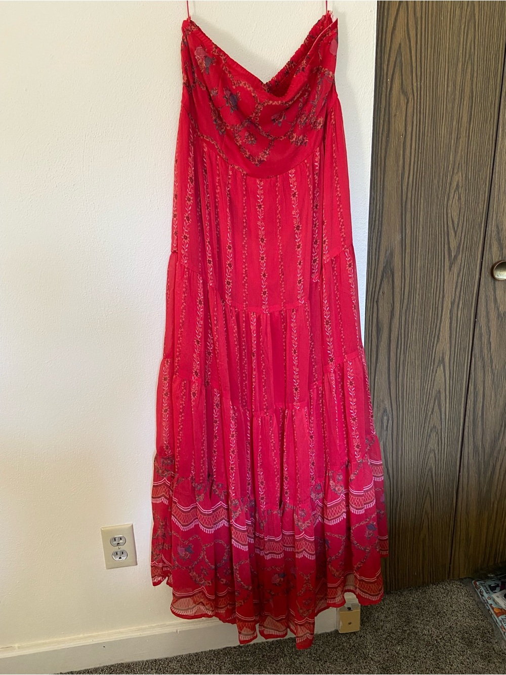 Red Tiered Maxi Dress